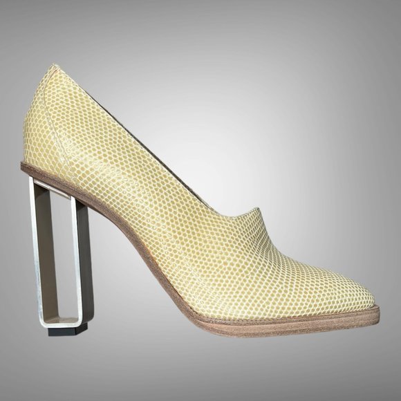 HERMES Otto Sirocco Lizard Pumps Shoes EU 37 Made in Italy Heels